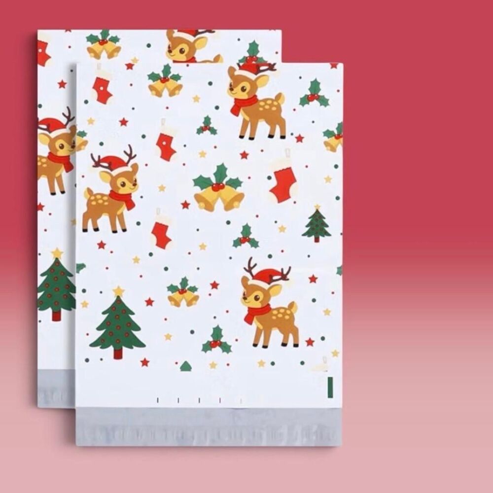 Christmas Reindeer Polymailers -25 ct - 10 x 13